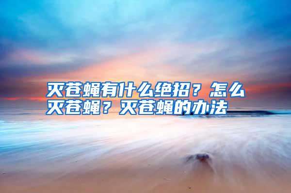 滅蒼蠅有什么絕招？怎么滅蒼蠅？滅蒼蠅的辦法
