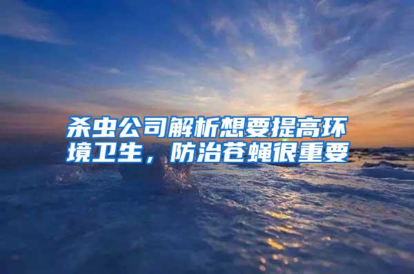 殺蟲公司解析想要提高環境衛生，防治蒼蠅很重要