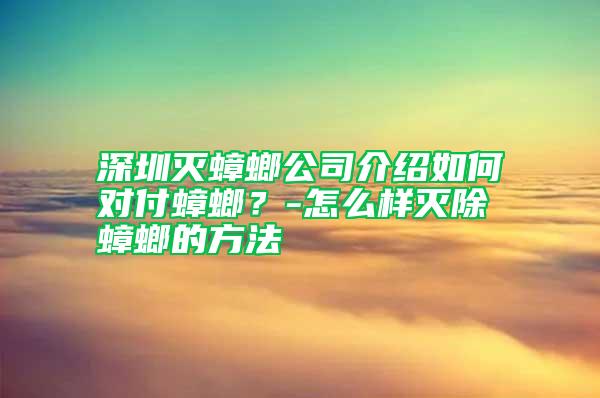 深圳滅蟑螂公司介紹如何對付蟑螂？-怎么樣滅除蟑螂的方法