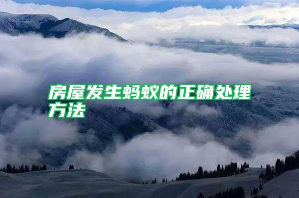 房屋發(fā)生螞蟻的正確處理方法