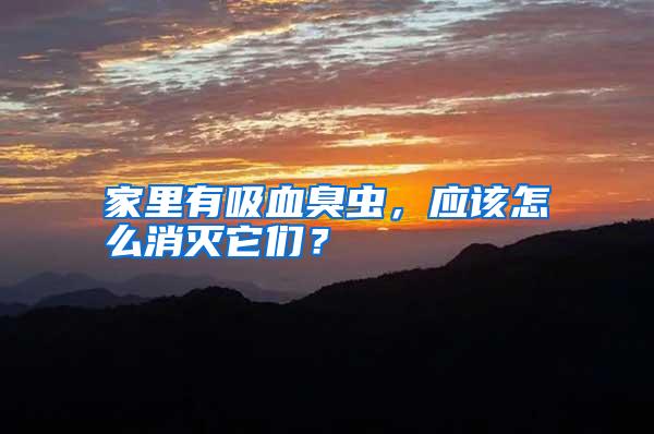 家里有吸血臭蟲，應該怎么消滅它們？