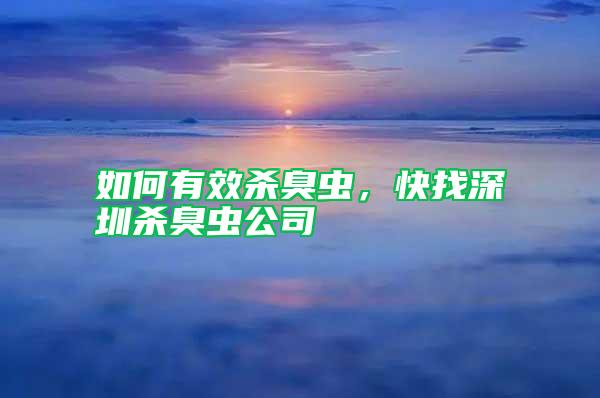 如何有效殺臭蟲,快找深圳殺臭蟲公司