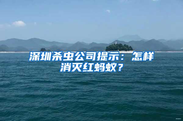 深圳殺蟲公司提示：怎樣消滅紅螞蟻？